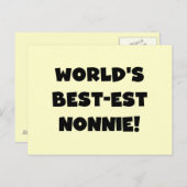 ブラック文字ワールド最高ので最も優れたノニー・ギフト ポストカード (正面/裏面)