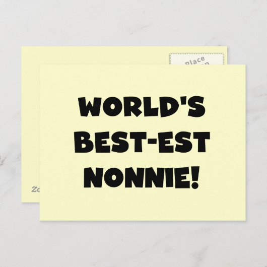 ブラック文字ワールド最高ので最も優れたノニー・ギフト ポストカード (正面/裏面)