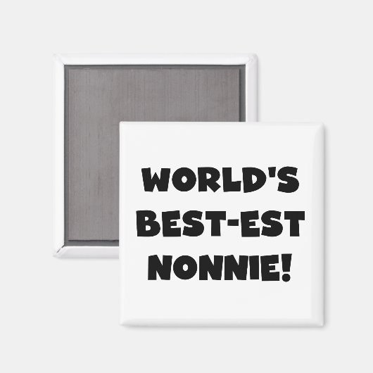 ブラック文字ワールド最高ので最も優れたノニー・ギフト マグネット (正面/裏面)