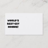 ブラック文字ワールド最高ので最も優れたノニー・ギフト 名刺 (裏面)