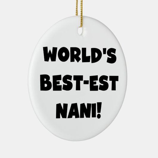 ブラック文字ワールド最高ので最も高いナニTシャツとギフト セラミックオーナメント (右)