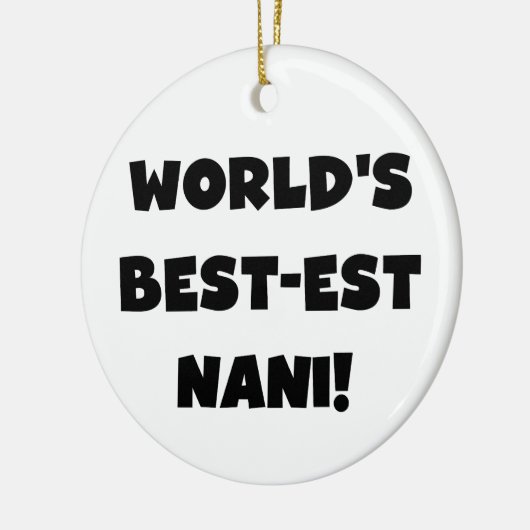 ブラック文字ワールド最高ので最も高いナニTシャツとギフト セラミックオーナメント (左)