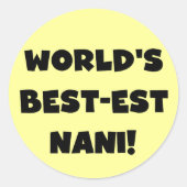 ブラック文字ワールド最高ので最も高いナニTシャツとギフト ラウンドシール (正面)