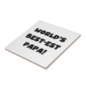 ブラック文字ワールド最高ので最も高いパパTシャツとギフト タイル (側面)