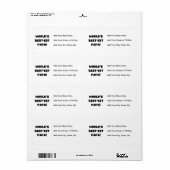 ブラック文字ワールド最高ので最も高いパパTシャツとギフト ラベル (フルシート)