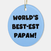 ブラック文字ワールド最高ので最も高いパポーの贈り物 セラミックオーナメント (左)