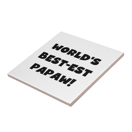 ブラック文字ワールド最高ので最も高いパポーの贈り物 タイル (側面)
