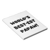 ブラック文字ワールド最高ので最も高いパポーの贈り物 ノートパッド (アングル)