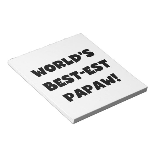 ブラック文字ワールド最高ので最も高いパポーの贈り物 ノートパッド (アングル)