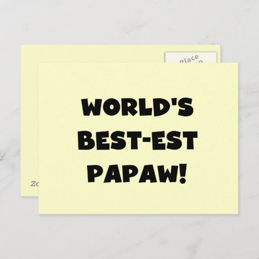 ブラック文字ワールド最高ので最も高いパポーの贈り物 ポストカード (正面/裏面)