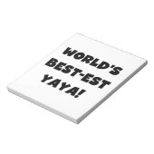 ブラック文字ワールド最高ので最も高いヤヤの贈り物 ノートパッド (回転)