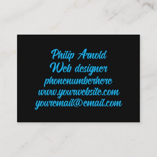 ブラック文字付き名刺 名刺 (裏面)