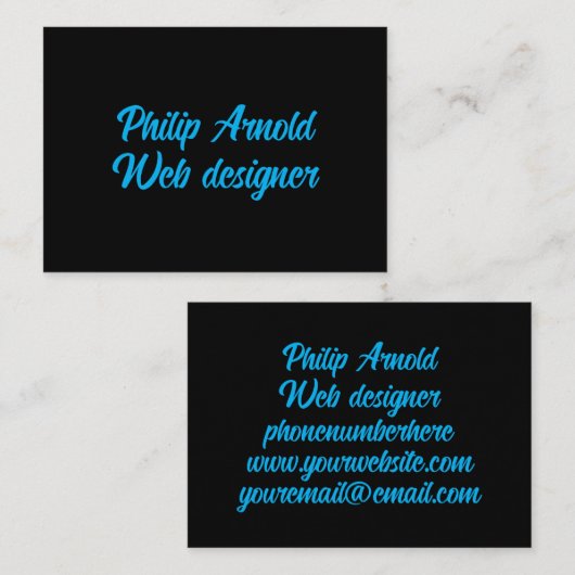 ブラック文字付き名刺 名刺 (正面/裏面)