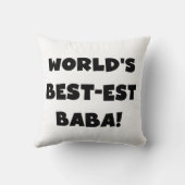 ブラック文字最高ので最も高いババTシャツとギフト クッション (裏面)