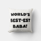 ブラック文字最高ので最も高いババTシャツとギフト クッション (正面)