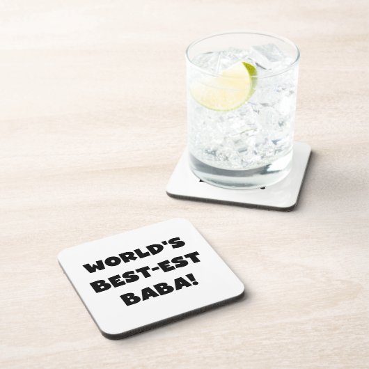 ブラック文字最高ので最も高いババTシャツとギフト コースター (右側)