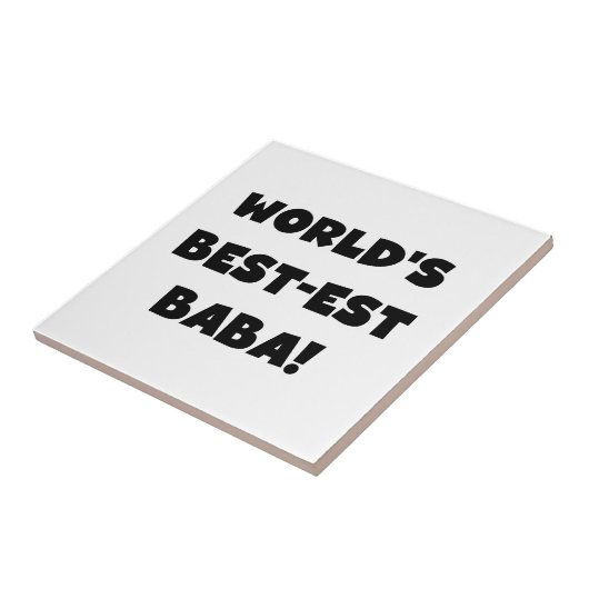 ブラック文字最高ので最も高いババTシャツとギフト タイル (側面)