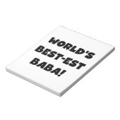 ブラック文字最高ので最も高いババTシャツとギフト ノートパッド (回転)