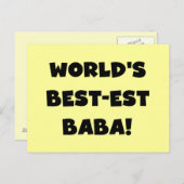 ブラック文字最高ので最も高いババTシャツとギフト ポストカード (正面/裏面)