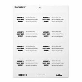 ブラック文字最高ので最も高いババTシャツとギフト ラベル (フルシート)