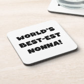 ブラック文字最高ので最も高いTシャツとギフト コースター (左側)