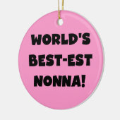 ブラック文字最高ので最も高いTシャツとギフト セラミックオーナメント (左)