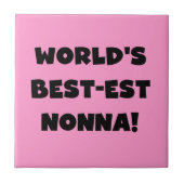 ブラック文字最高ので最も高いTシャツとギフト タイル (正面)