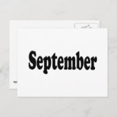 ブラック文字9月 ポストカード (正面/裏面)