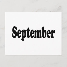 ブラック文字9月 ポストカード