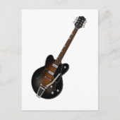 ブラック日が差すことホロー体ギター ポストカード (正面)