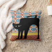 ブラック日本のキャットプリント クッション (ブランケット)