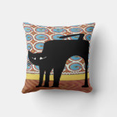 ブラック日本のキャットプリント クッション (裏面)