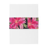 ブラック明るい赤紫色グリーンフローラウォーター結婚カラー 招待状ベリーバンド (裏面例)