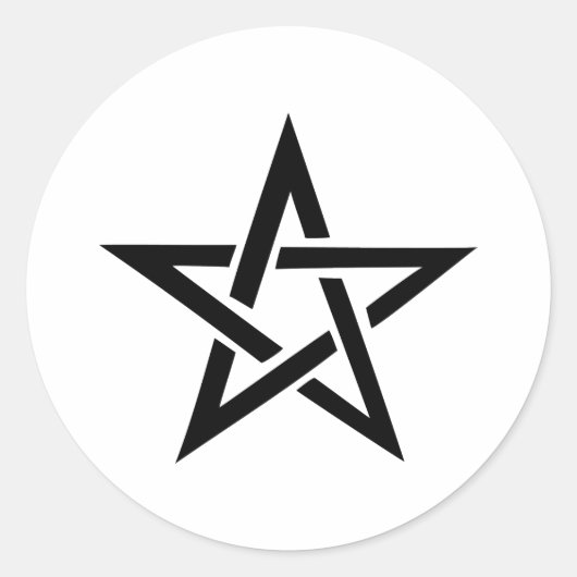 ブラック星形五角形ペンタグラムデビル666 ラウンドシール (正面)