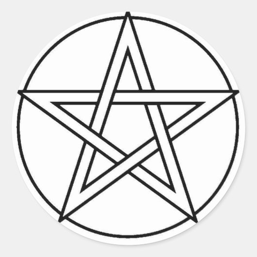 ブラック星形五角形 ラウンドシール (正面)