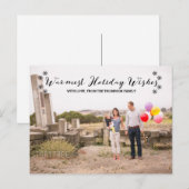 ブラック暖かいホリデーウィッシュフォトポストカード シーズンポストカード (正面/裏面)