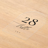 ブラック書道アモダンクリルアーチ表番号 アクリル招待状 (レイダウン)