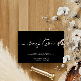 ブラック書道結婚のディナー披露宴 招待状