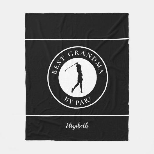 ブラック最高のグーマーゴルファーモノグラムのスポーツプロ フリースブランケット (正面)