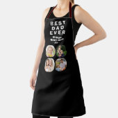 ブラック最高のパパ4フォトコラージュ家族のお父さん エプロン (インサイチュ)