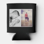 ブラック最高のパパEver Father's Dayフォトコラージュ 缶クーラー (正面)