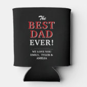 ブラック最高のパパEver Father's Dayフォトコラージュ 缶クーラー (裏面)