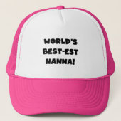 ブラック最高の文字で最も人気のNanna Tシャツとギフト キャップ (正面)