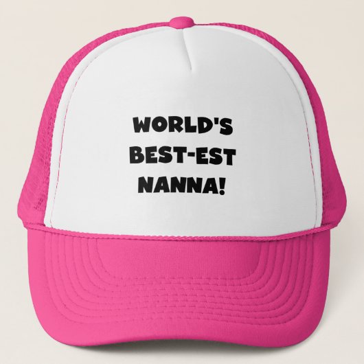 ブラック最高の文字で最も人気のNanna Tシャツとギフト キャップ (正面)