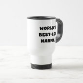ブラック最高の文字で最も人気のNanna Tシャツとギフト トラベルマグ (正面右)