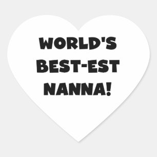 ブラック最高の文字で最も人気のNanna Tシャツとギフト ハートシール