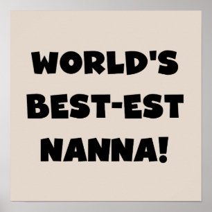 ブラック最高の文字で最も人気のNanna Tシャツとギフト ポスター