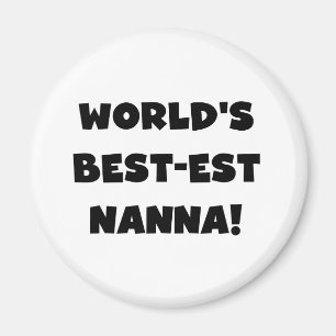 ブラック最高の文字で最も人気のNanna Tシャツとギフト マグネット