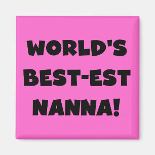 ブラック最高の文字で最も人気のNanna Tシャツとギフト マグネット