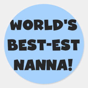 ブラック最高の文字で最も人気のNanna Tシャツとギフト ラウンドシール